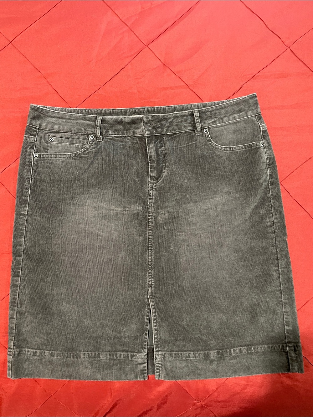 J. Jill Charcoal Gray Corduroy Stretch Petite Skirt